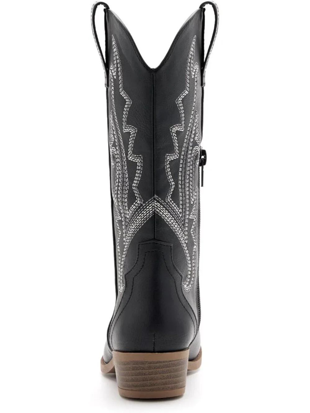 Girls Black Embroidered Cowgirl Stylish Girls Mid Calf Riding Kids Shoes Boots